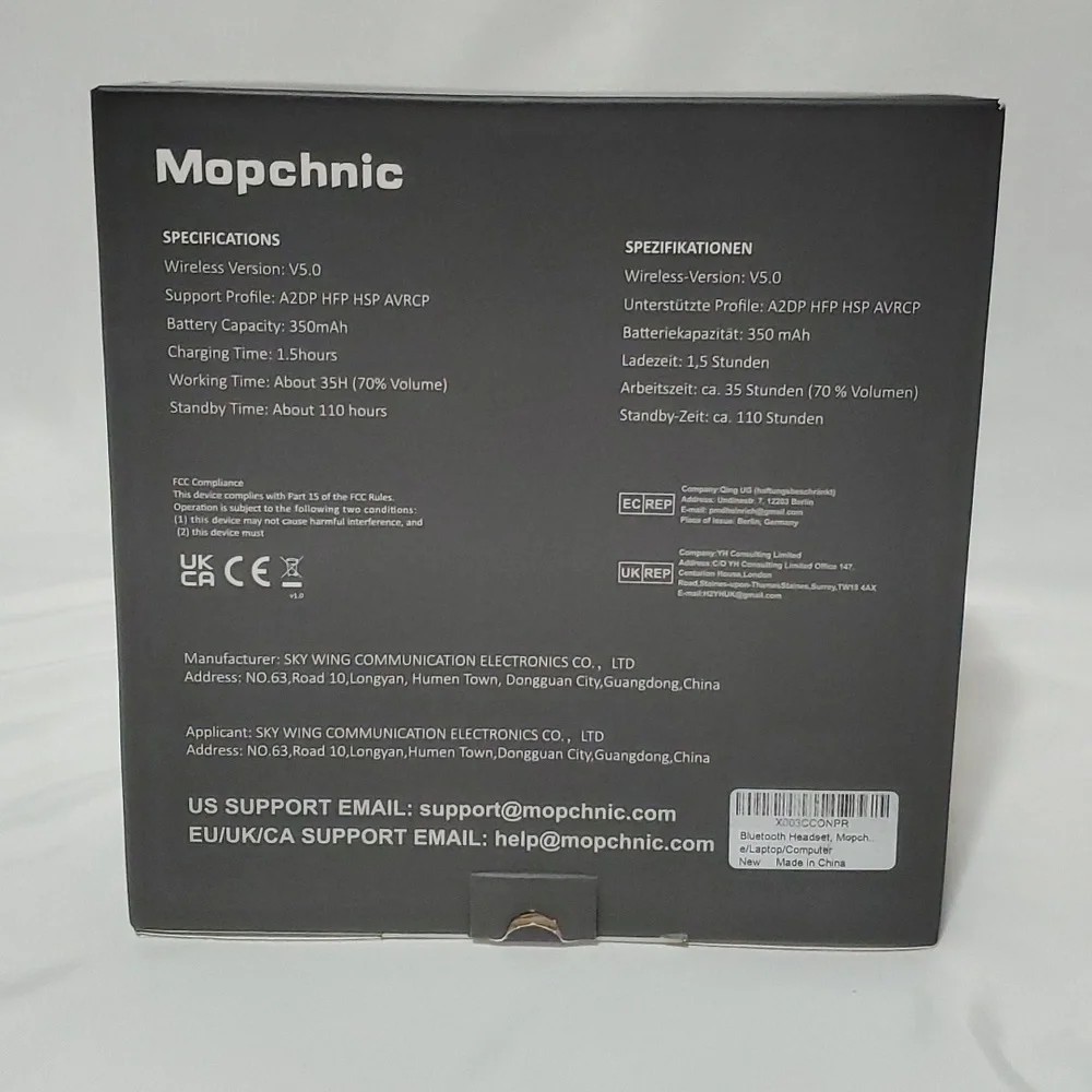 Mopchnic Bluetooth Headset, Wireless Headset w Microphone AI Noise Canceling - Picture 11 of 13